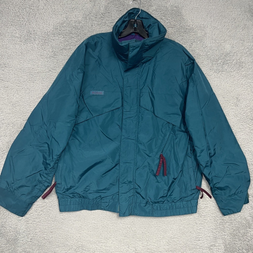 VTG Columbia Whirlibird Windbreaker Men's Sz M‎ Green Radial Sleeve Jacket 90s